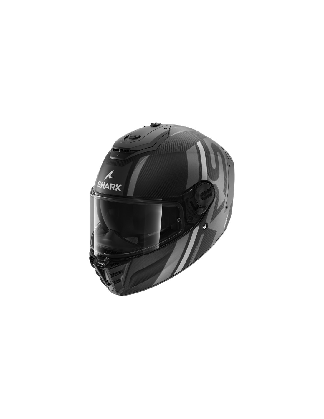 Casque moto intégral shark spartan RS shawn mat carbon black silver