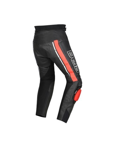 Pantalon de moto en cuir pour homme Bela Rocket Noir/Rouge